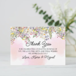 Tarjeta de agradecimiento de Wildflower Baby Showe