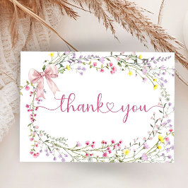 Tarjeta de agradecimiento de Wildflower Baby Showe