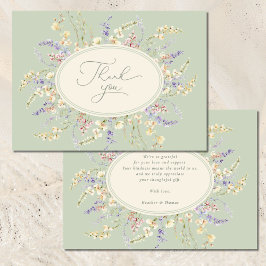 Tarjeta de agradecimiento de Wildflower Sage Green