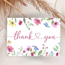 Tarjeta de agradecimiento de Wildflowers Baby Show