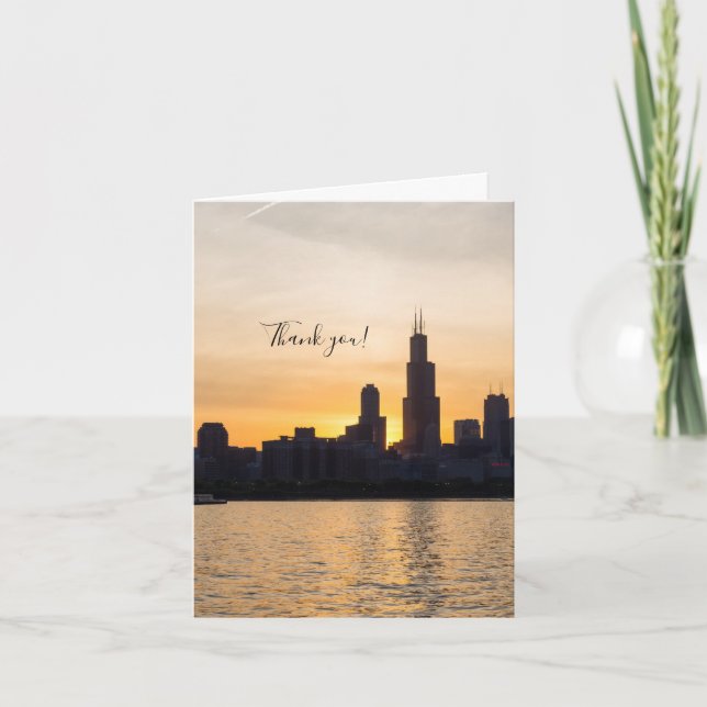 Tarjeta de agradecimiento de Willis Tower Sunset S (Anverso)