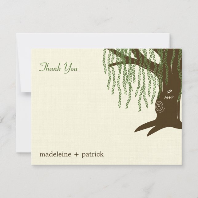Tarjeta de agradecimiento de Willow Tree Boda (Anverso)