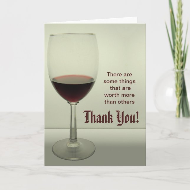 Tarjeta de agradecimiento de Wine (Anverso)
