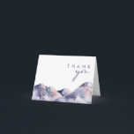 Tarjeta de agradecimiento de Winter Mountain<br><div class="desc">Esta tarjeta de agradecimiento de Winter Mountain es justo lo que has estado buscando para completar tu sencillo boda de humor rústico. Diseñado con una acuarela color pastel rosa y azul que se mezcla con la marina y los tonos azules, todo ello refleja perfectamente una velada natural. ¡Seguro que reúne...</div>