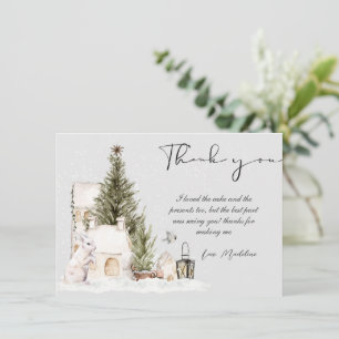 Tarjeta de agradecimiento de Winter Wonderland Bab