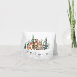 Tarjeta de agradecimiento de Winter Woodland Baby 
