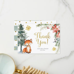Tarjeta de agradecimiento de Winter Woodland Fores