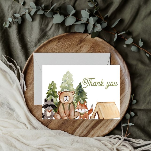 Tarjeta de agradecimiento de Woodland Animal Baby  (Subido por el creador)