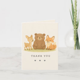 Tarjeta de agradecimiento de Woodland Animal Baby