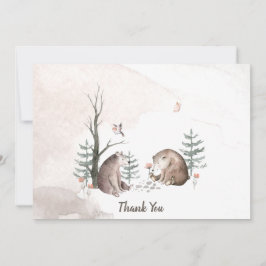 Tarjeta de agradecimiento de Woodland Baby Shower
