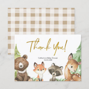 Tarjeta de agradecimiento de Woodland Baby Shower