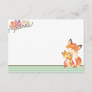 Tarjeta de agradecimiento de Woodland Fox Baby Sho