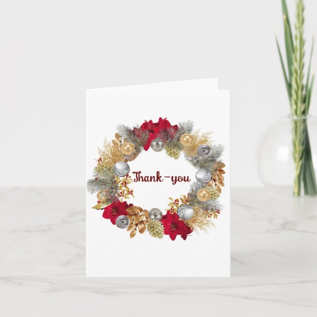 Tarjeta de agradecimiento de Wreath de bonito (Anverso)