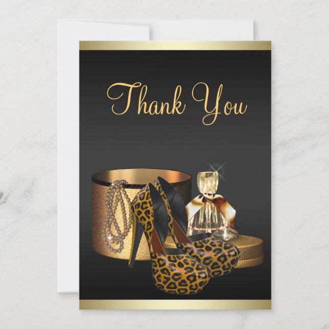 Tarjeta de agradecimiento de zapatos de tacón alto (Anverso)