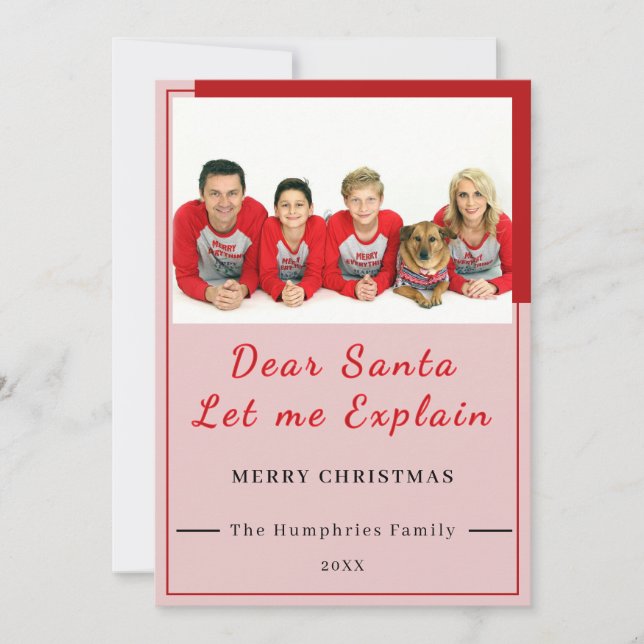 Tarjeta De Agradecimiento Dear Santa, Let Me Explain - Fun photo CHRISTMAS  (Anverso)
