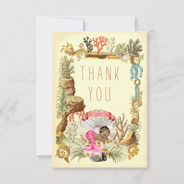 Tarjeta De Agradecimiento Debajo de la princesa étnica Thank You de la (Anverso)