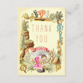 Tarjeta De Agradecimiento Debajo de la princesa Thank You de la sirena del