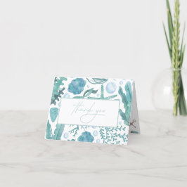 Tarjeta De Agradecimiento Debajo del mar Acuarela Nautical Gracias