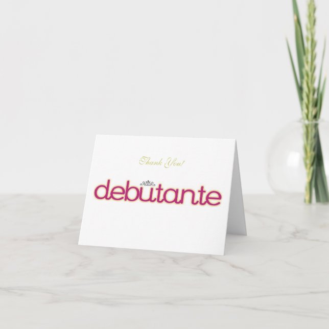 Tarjeta De Agradecimiento Debutante Collection ~ Blank Gracias Cartas de not (Anverso)