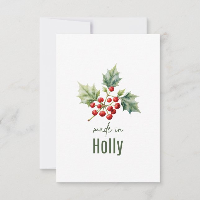 Tarjeta De Agradecimiento December Holly Birth FlowerThank You Card (Anverso)