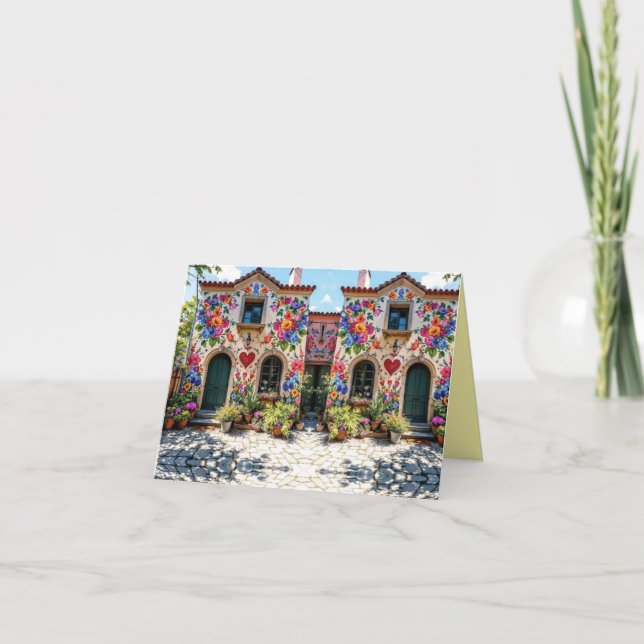 Tarjeta De Agradecimiento Deco de la casa de las flores de Italia (Anverso)