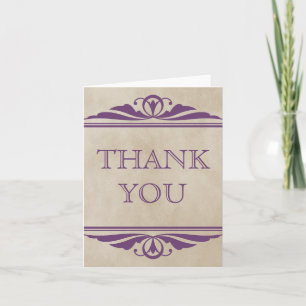 Tarjeta De Agradecimiento Deco elegante púrpura le agradece cardar