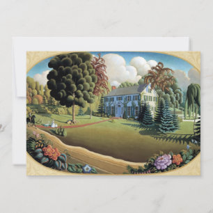 Tarjeta De Agradecimiento Decoración en manto por Grant Wood