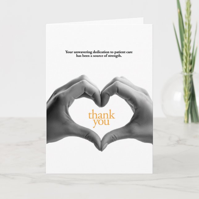 Tarjeta De Agradecimiento Dedicación inquebrantable a la atención al pacient (Anverso)