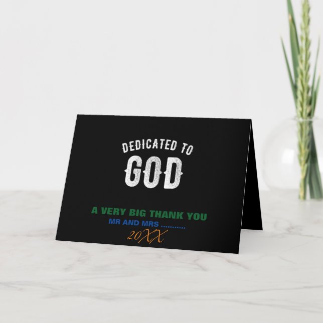 TARJETA DE AGRADECIMIENTO DEDICADO A DIOS PERSONALIZABLE GUAY TEXTO BLANCO (Anverso)