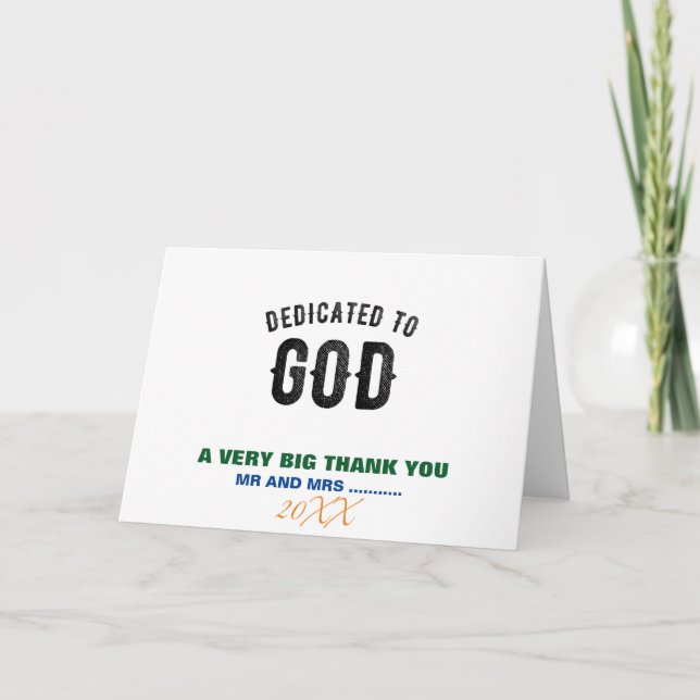 TARJETA DE AGRADECIMIENTO DEDICADO A DIOS PERSONALIZABLE GUAY TEXTO NEGRO (Anverso)