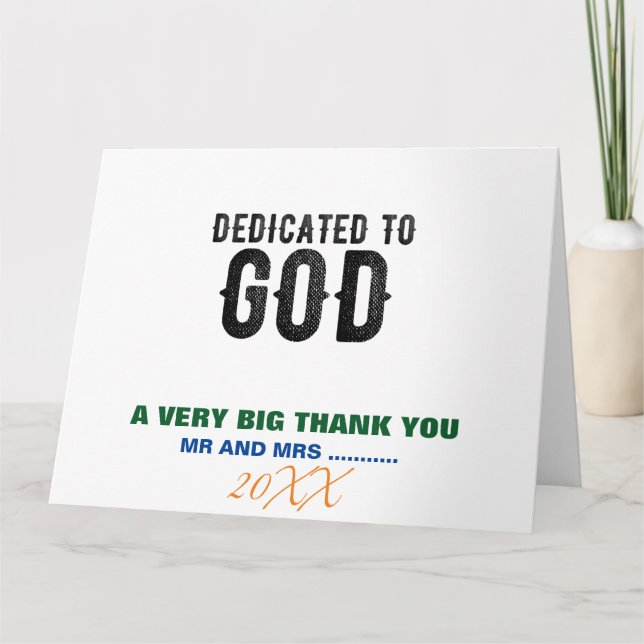 TARJETA DE AGRADECIMIENTO DEDICADO A DIOS PERSONALIZABLE GUAY TEXTO NEGRO (Anverso)