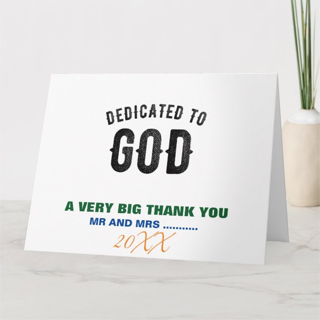 TARJETA DE AGRADECIMIENTO DEDICADO A DIOS PERSONALIZABLE GUAY TEXTO NEGRO (Anverso)