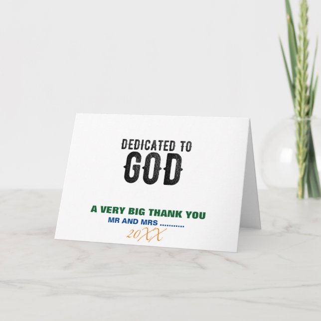 TARJETA DE AGRADECIMIENTO DEDICADO A DIOS PERSONALIZABLE GUAY TEXTO NEGRO (Anverso)