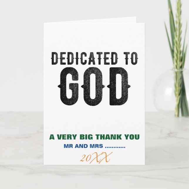 TARJETA DE AGRADECIMIENTO DEDICADO A DIOS PERSONALIZABLE GUAY TEXTO NEGRO (Anverso)