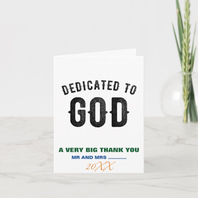 TARJETA DE AGRADECIMIENTO DEDICADO A DIOS PERSONALIZABLE GUAY TEXTO NEGRO (Anverso)
