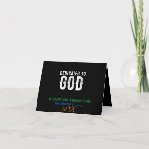 TARJETA DE AGRADECIMIENTO DEDICADO AL TEXTO BLANCO DEL PERSONALIZABLE GUAY D
