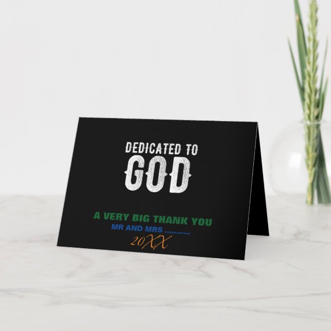TARJETA DE AGRADECIMIENTO DEDICADO AL TEXTO BLANCO DEL PERSONALIZABLE GUAY D (Anverso)