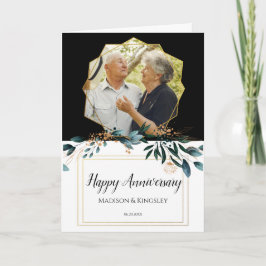 Tarjeta De Agradecimiento Deep Blue Floral Elegant Fall Wedding