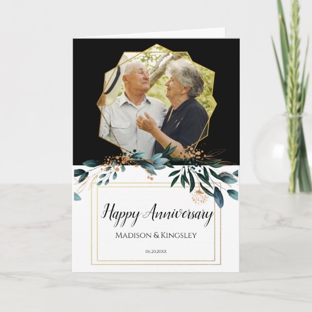 Tarjeta De Agradecimiento Deep Blue Floral Elegant Fall Wedding (Anverso)