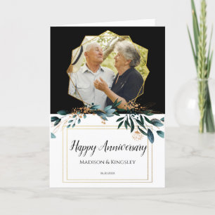 Tarjeta De Agradecimiento Deep Blue Floral Elegant Fall Wedding