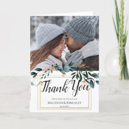 Tarjeta De Agradecimiento Deep Blue Floral Elegant Fall Wedding