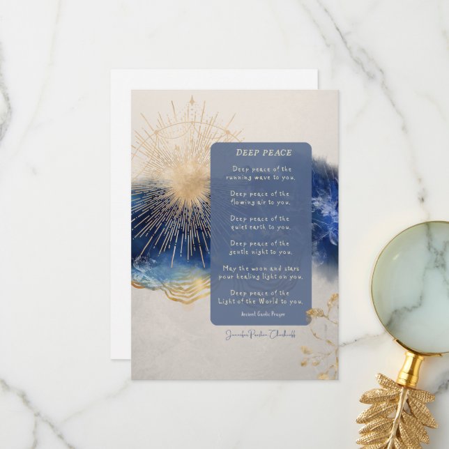 Tarjeta De Agradecimiento Deep Peace Irish / Antigua bendición gaélica (Anverso/Reverso In Situ)