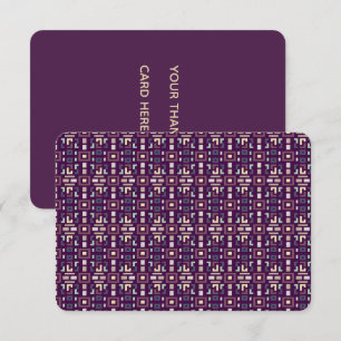 Tarjeta De Agradecimiento Deep Purple y Terroso Abstracto Geométrico