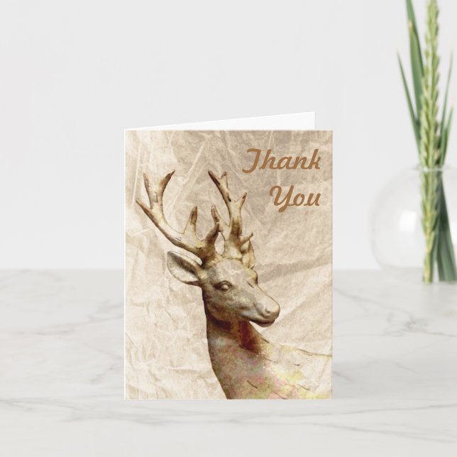 Tarjeta De Agradecimiento Deer Gracias (Anverso)