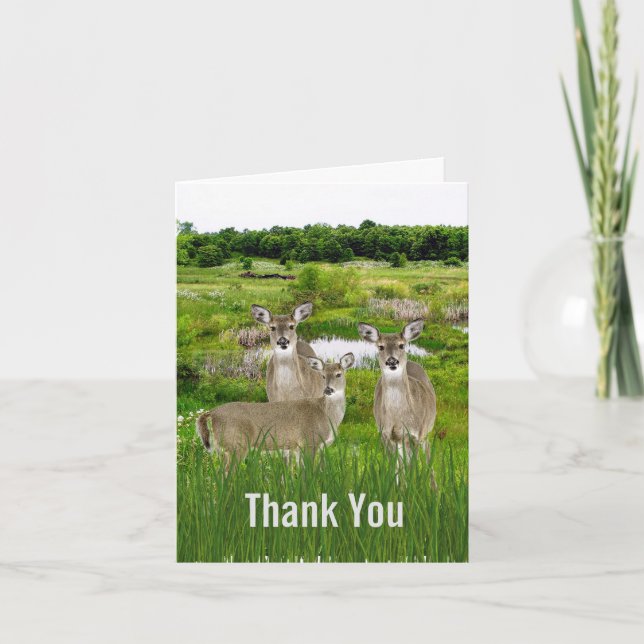 Tarjeta De Agradecimiento Deer Herd Wildlife/Nature Design para él (Anverso)