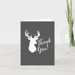 Tarjeta De Agradecimiento Deer Hunding Lodge Baby Shower Antlers Boy Blue