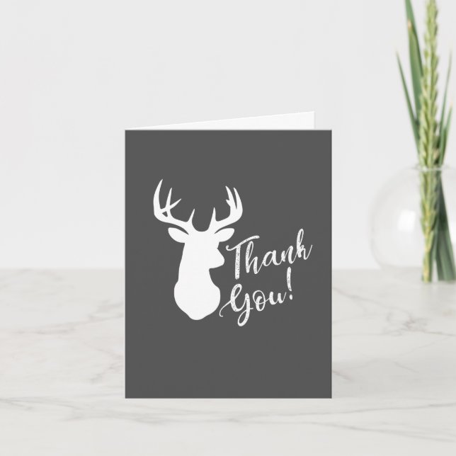 Tarjeta De Agradecimiento Deer Hunting Lodge Baby Shower Antlers (Anverso)