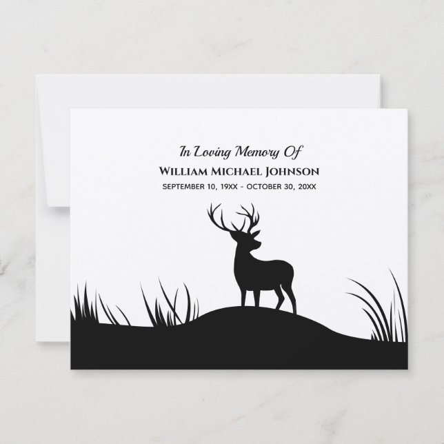 Tarjeta De Agradecimiento Deer in Love Memory Recuerden Memorial funeral (Anverso)