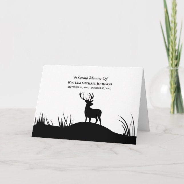Tarjeta De Agradecimiento Deer in Love Memory Recuerden Memorial funeral (Anverso)