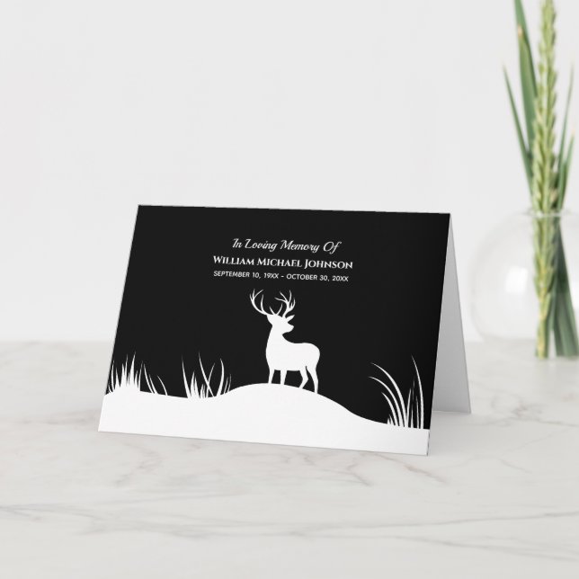 Tarjeta De Agradecimiento Deer in Love Memory Recuerden Memorial funeral (Anverso)